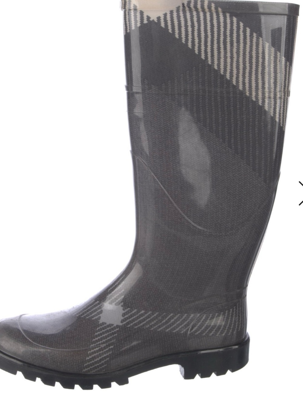 Burberry Gray Plaid Women's Rain Boot